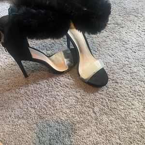 Fur ankle heels